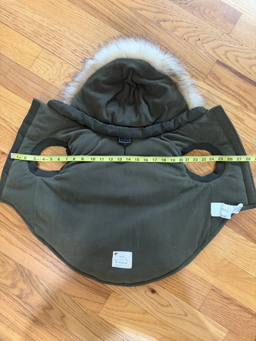 Pajar Olive Dog Parka with Faux Fur Trim Hood - Picture 4 of 5
